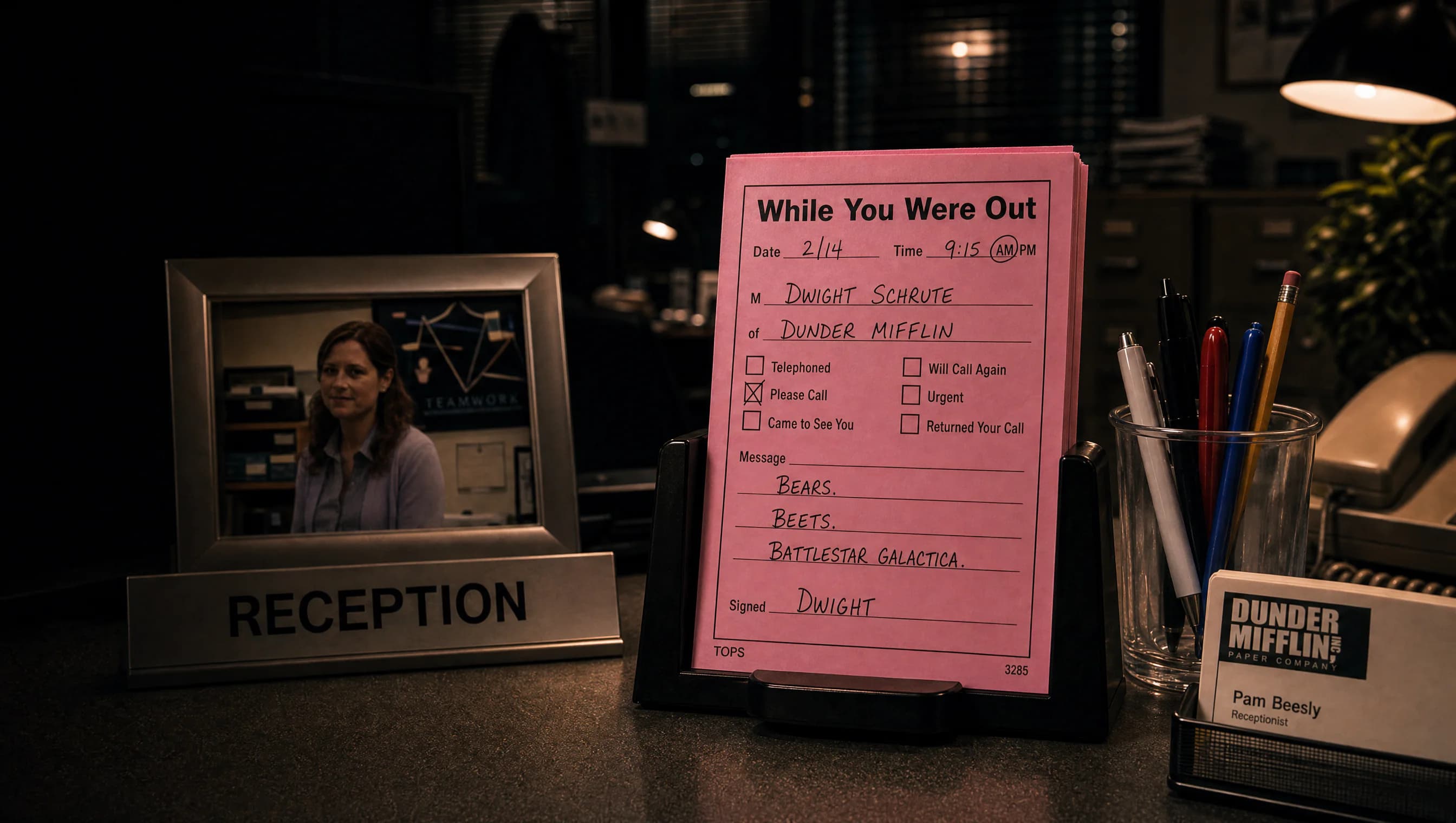 MatchWatch contact: a message waiting at the reception desk